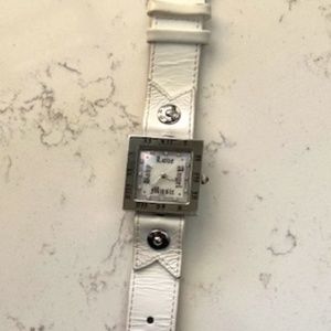 L.A.M.B Silver and White Watch